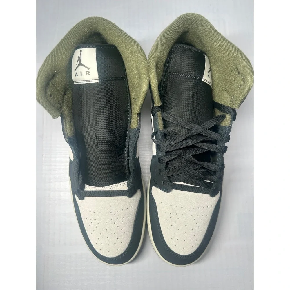 Nike Air Jordan 1 Mid Off Noir Medium Olive Size 12.5 HV4091 102 New/No Lid